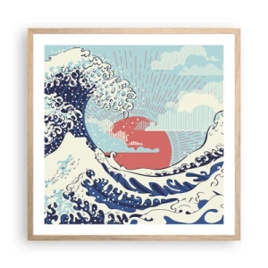 Poster in cornice rovere chiaro - Di ispirazione giapponese - 60x60 cm