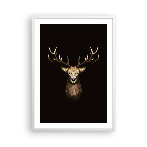 Poster in cornice bianca - Cervo cubista - 50x70 cm