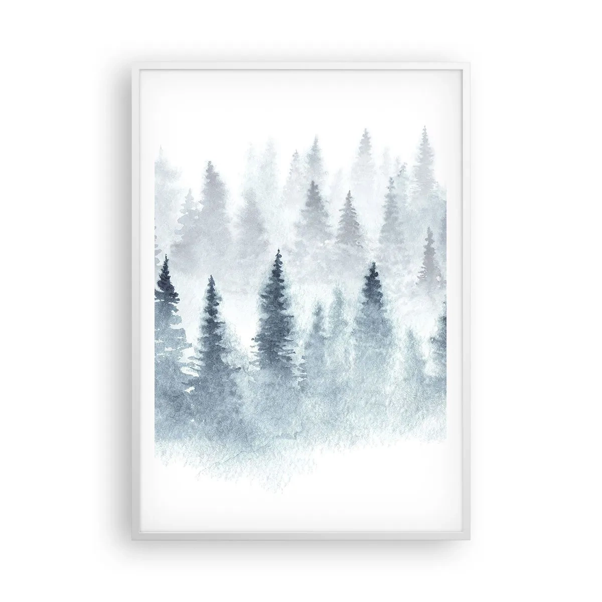 Poster in cornice bianca - Avvolti nella nebbia - 70x100 cm