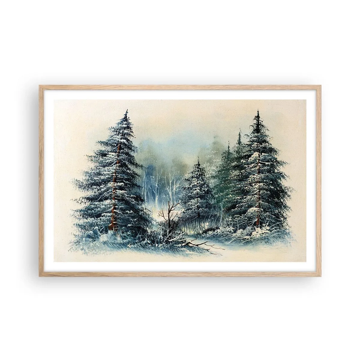 Poster in cornice rovere chiaro - Pronti al Natale - 91x61 cm