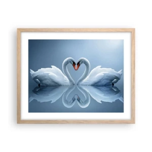 Poster in cornice rovere chiaro - Il tempo dell'amore - 50x40 cm