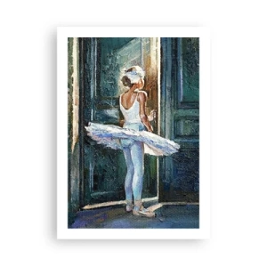 Poster - Ballerina alla luce di una porta in stile impressionista - 50x70cm - Prima dello spettacolo - Decorazione murale moderna per soggiorno e camera da letto ARTTOR