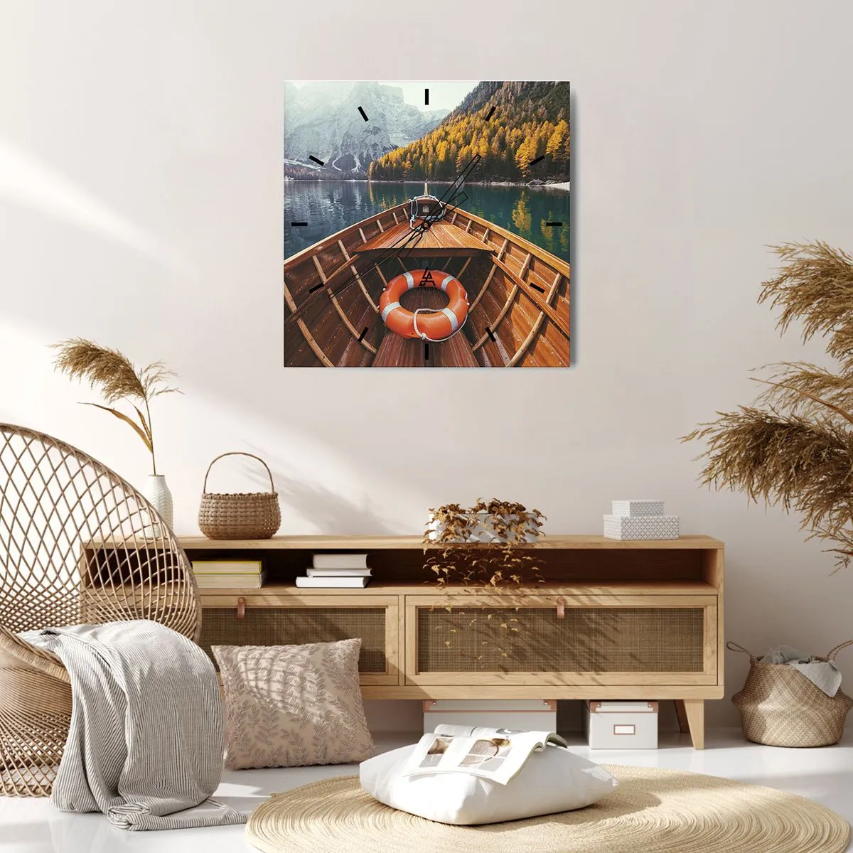 Orologio da parete - Orologio in Vetro - Gita sui monti - 40x40 cm