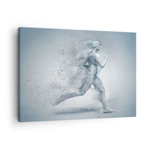 Quadro su tela - Stampe su Tela - Una figura dinamica che corre in uno stile astratto - 70x50cm - Energia pura come un cristallo - Decorazione murale moderna per soggiorno e camera da letto ARTTOR