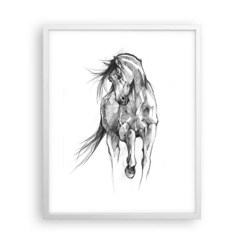Poster in cornice bianca - Trotto aggraziato - 40x50 cm