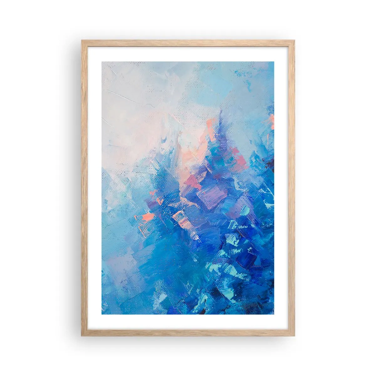 Poster in cornice rovere chiaro - Astrazione invernale - 50x70 cm