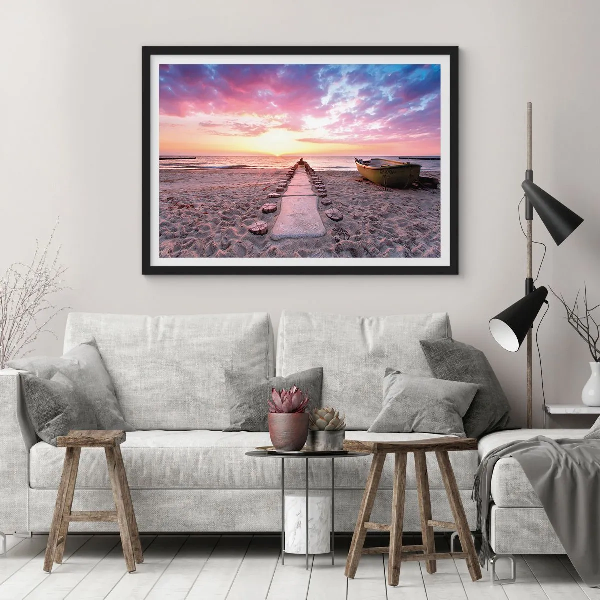 Poster in cornice nera - Un momento profondo - 40x30 cm