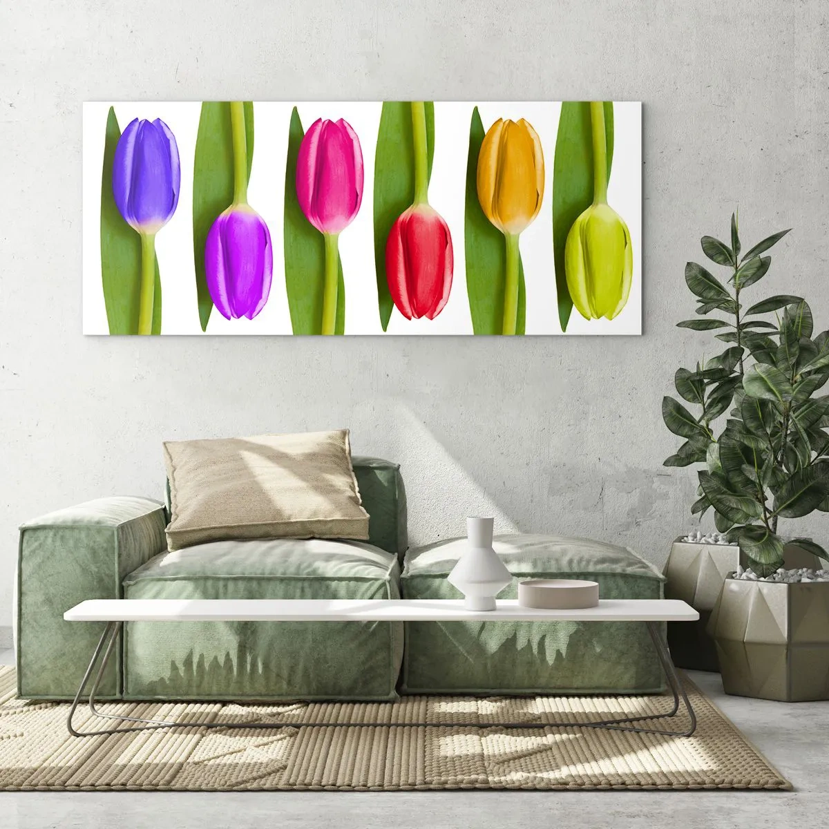 Quadro su vetro - Composizione arcobaleno - 90x30 cm
