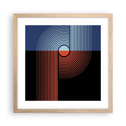 Poster in cornice rovere chiaro - Nell'abbraccio geometrico - 40x40 cm