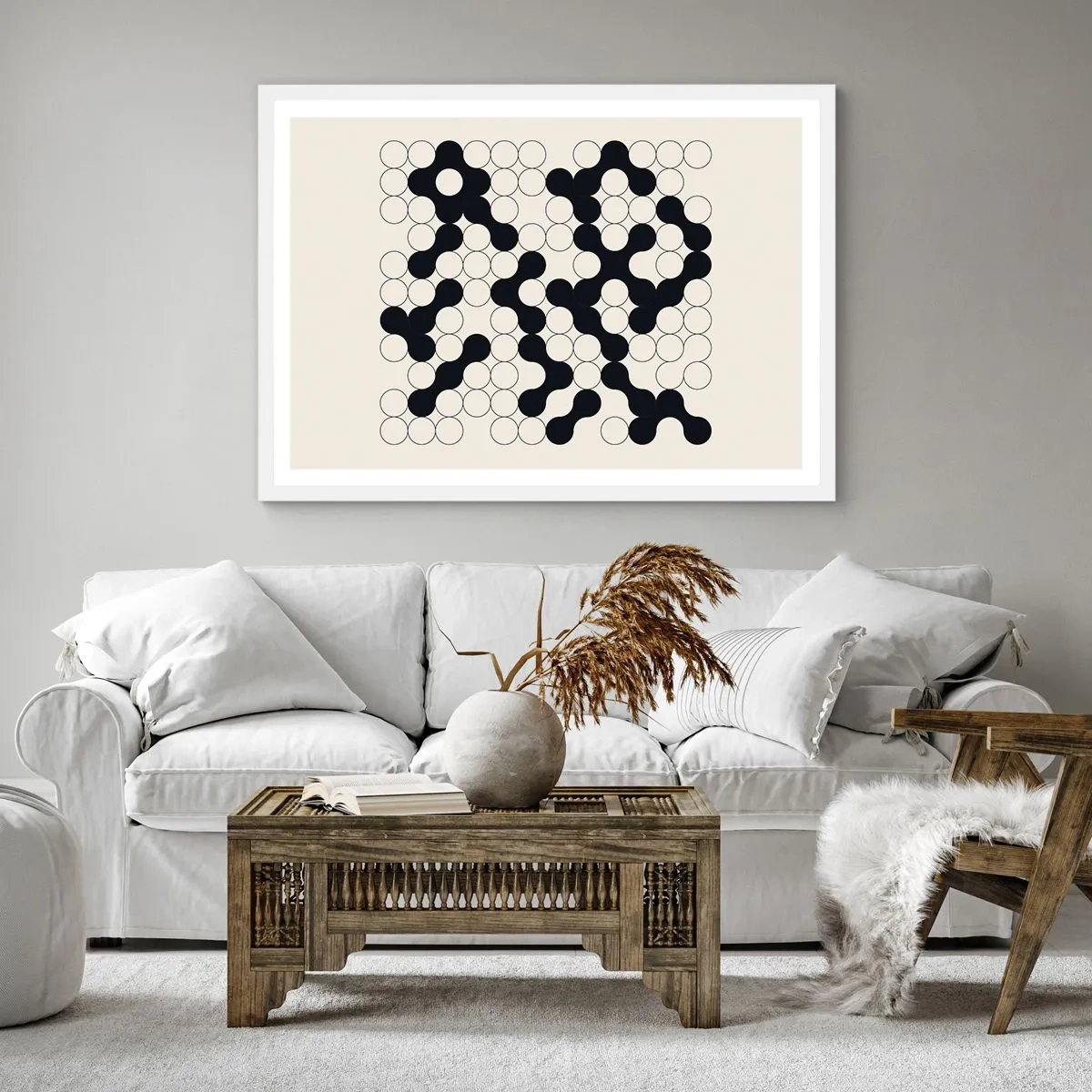 Poster in cornice bianca - Gioco cinese: variazione - 60x60 cm