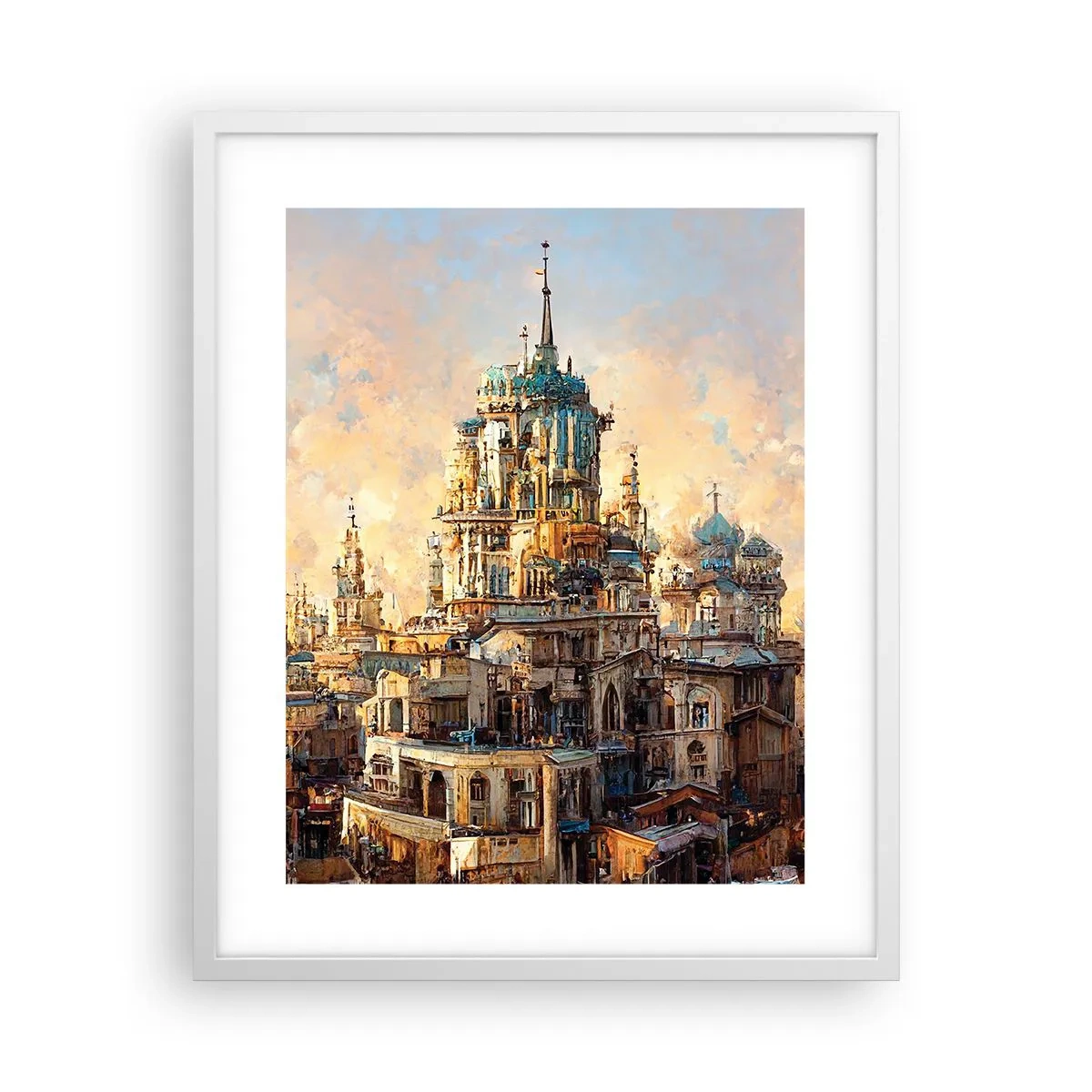 Poster in cornice bianca - La città delle città - 40x50 cm