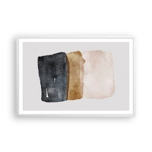 Poster in cornice bianca - Composizione di colori della terra - 91x61 cm