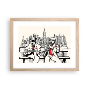 Poster in cornice rovere chiaro - Improvvisare a New York - 40x30 cm