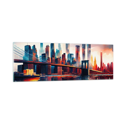 Quadro su vetro - Una New York spettacolare - 90x30 cm
