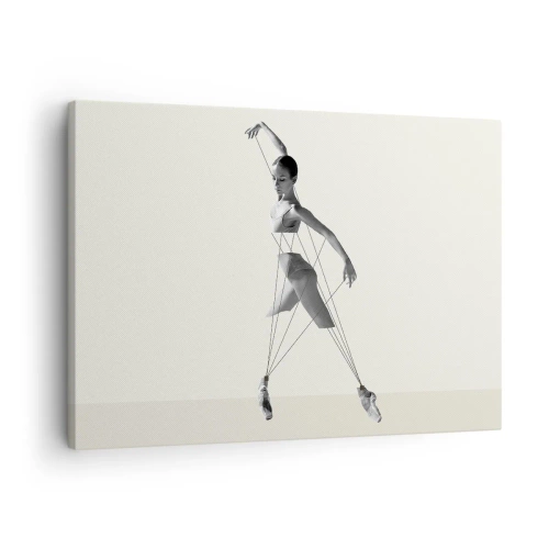 Quadro su tela - Stampe su Tela - Ballerina in un'interpretazione geometrica con linee - 70x50cm - Nel teatro del mondo - Decorazione murale moderna per soggiorno e camera da letto ARTTOR