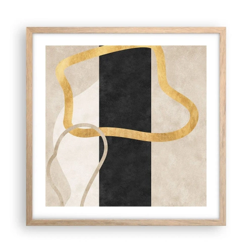 Poster in cornice rovere chiaro - Forme intrecciate - 50x50 cm