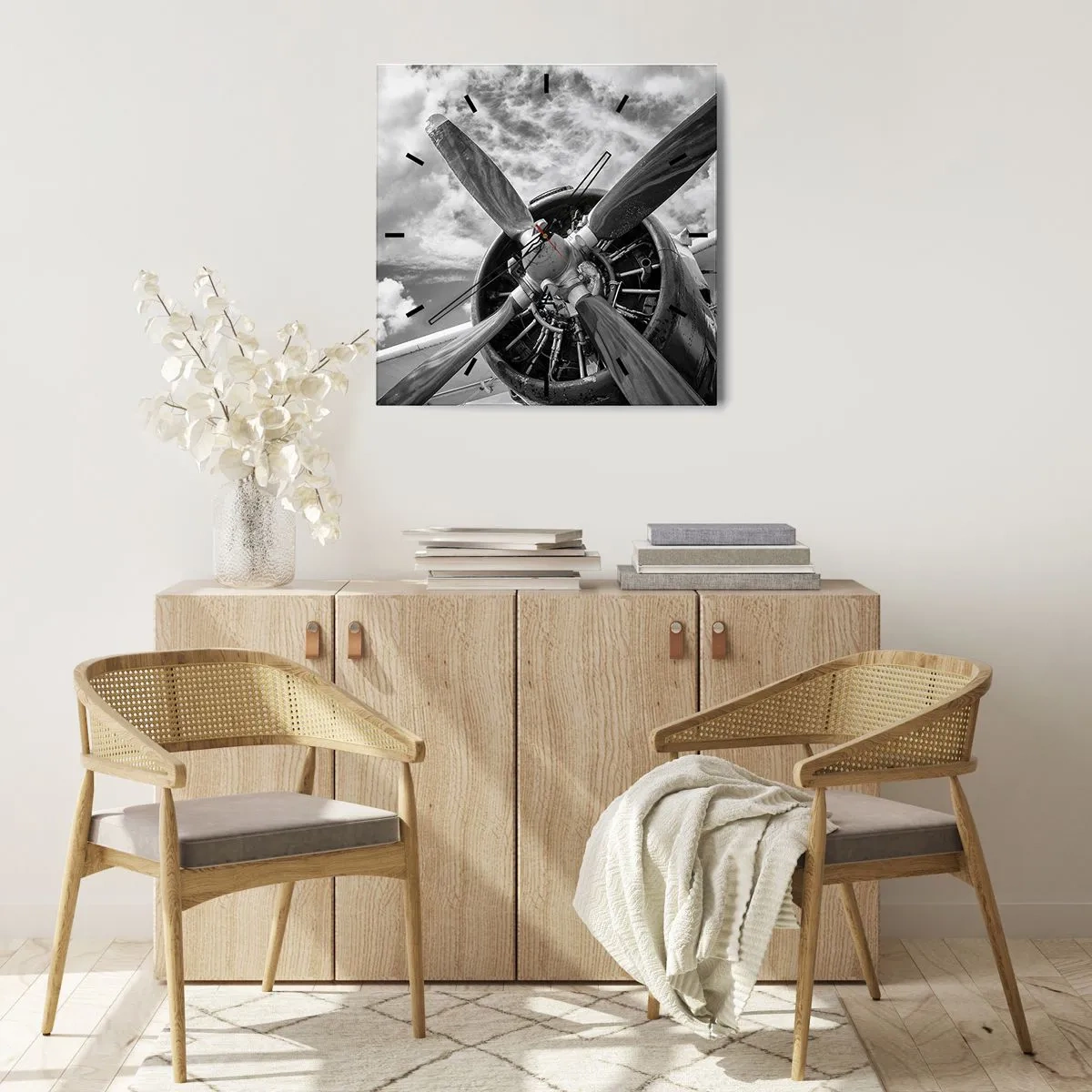 Orologio da parete - Orologio in Vetro - Il dominatore dell'aria - 40x40 cm