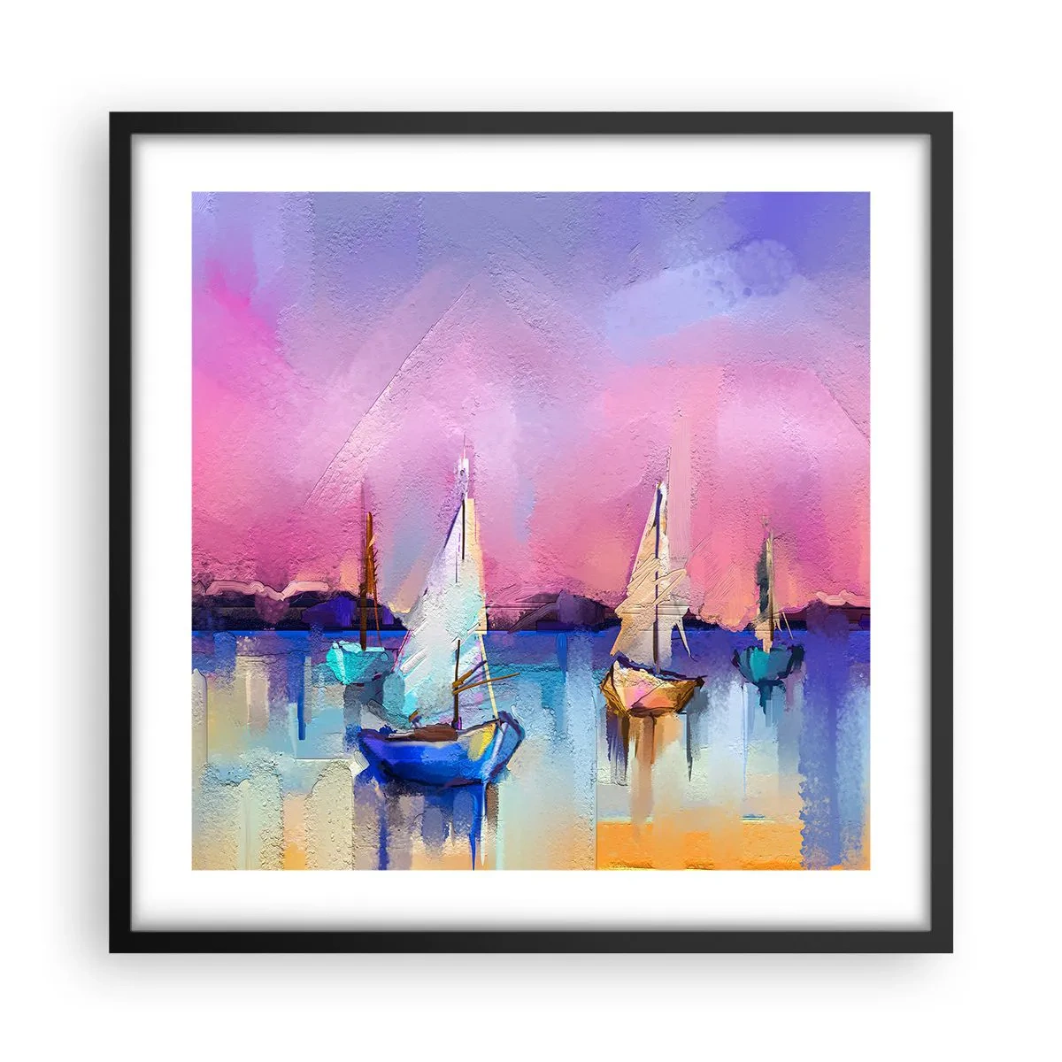 Poster in cornice nera - Direzione: mare aperto - 50x50 cm