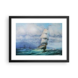 Poster in cornice nera - Con il vento in favore - 40x30 cm