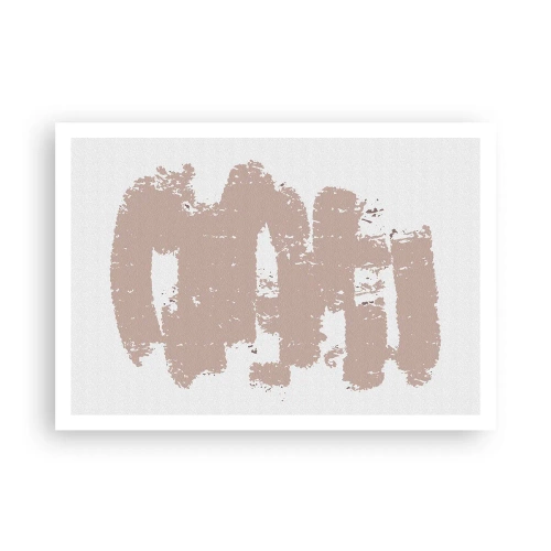 Poster - Forme rosa tenui su uno sfondo chiaro - 100x70cm - Astrazione in un rosa mite - Decorazione murale moderna per soggiorno e camera da letto ARTTOR