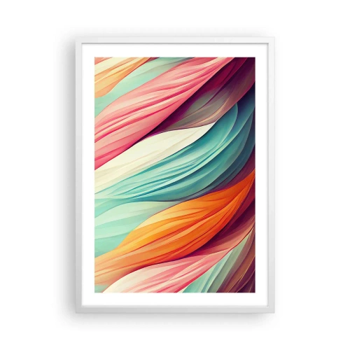 Poster in cornice bianca - Intreccio arcobaleno - 50x70 cm