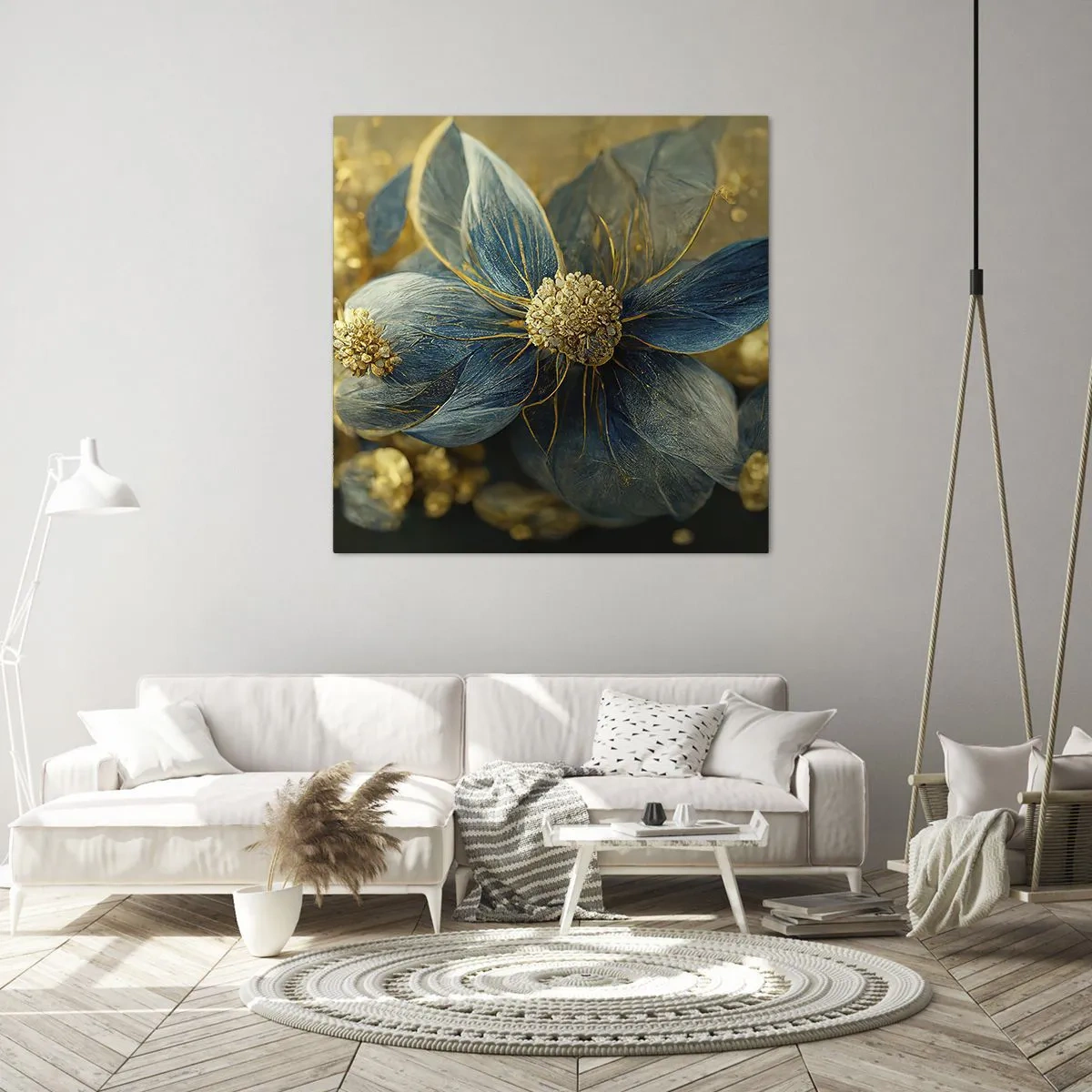 Quadro su tela - Stampe su Tela - Fiorire d'oro - 30x30 cm