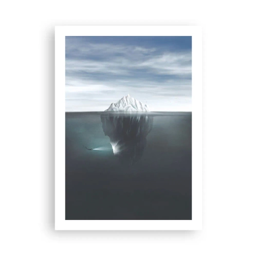 Poster - Un iceberg con un'enorme massa nascosta sott'acqua - 50x70cm - Mistero sottomarino - Decorazione murale moderna per soggiorno e camera da letto ARTTOR