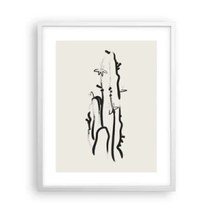 Poster in cornice bianca - Erba in fiore - 40x50 cm