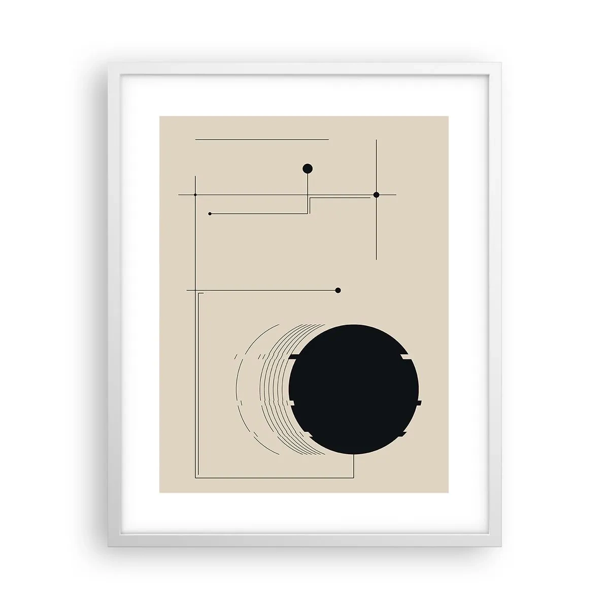 Poster in cornice bianca - Composizione elastica e dinamica - 40x50 cm