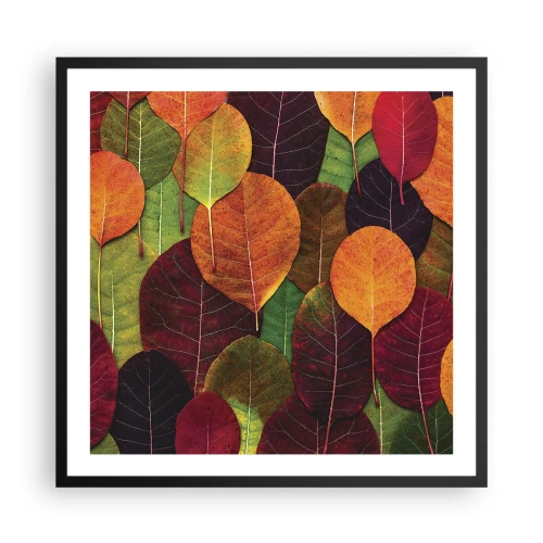 Poster in cornice nera - Mosaico autunnale - 60x60 cm