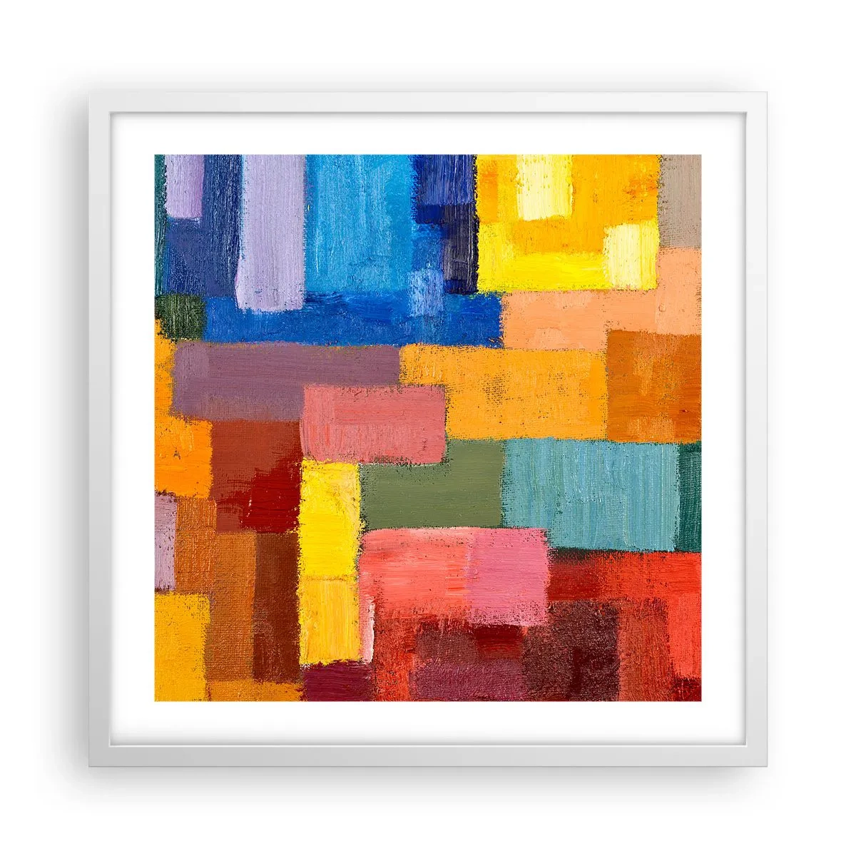 Poster in cornice bianca - Ognuno diverso, tutti colorati - 50x50 cm