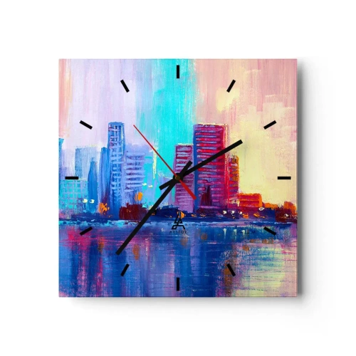 Orologio da parete - Orologio in Vetro - Immerse nei colori - 40x40 cm