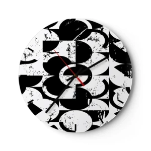 Orologio da parete - Orologio in Vetro - Il bianco è bianco, il nero è nero - 40x40 cm