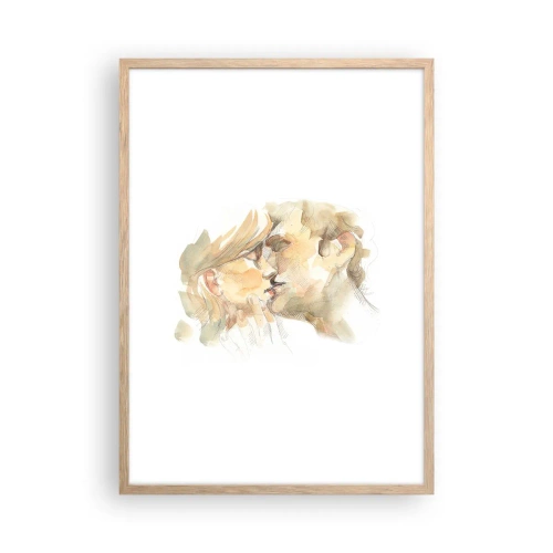 Poster in cornice rovere chiaro - Sarà l'anima gemella? - 50x70 cm