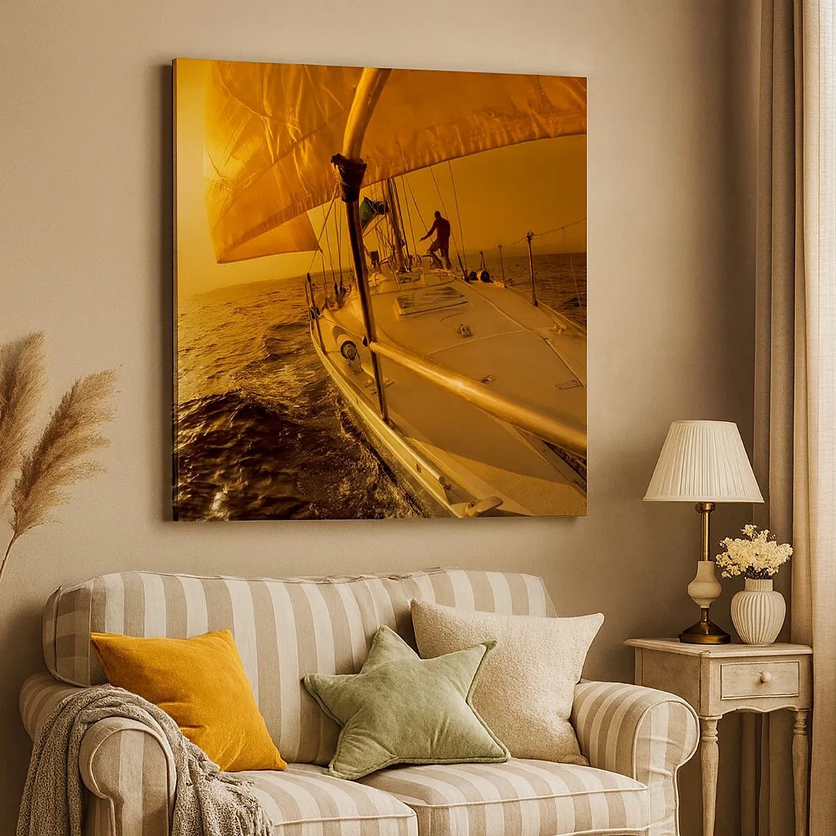 Quadro su tela - Stampe su Tela - Serata dorata dopo un giorno multicolore - 30x30 cm