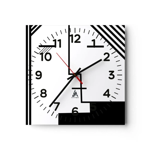 Orologio da parete - Orologio in Vetro - Semplicemente un bacio - 40x40 cm
