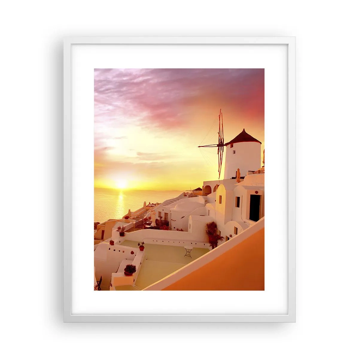 Poster in cornice bianca - Sciogliersi nel bianco e nell'oro - 40x50 cm