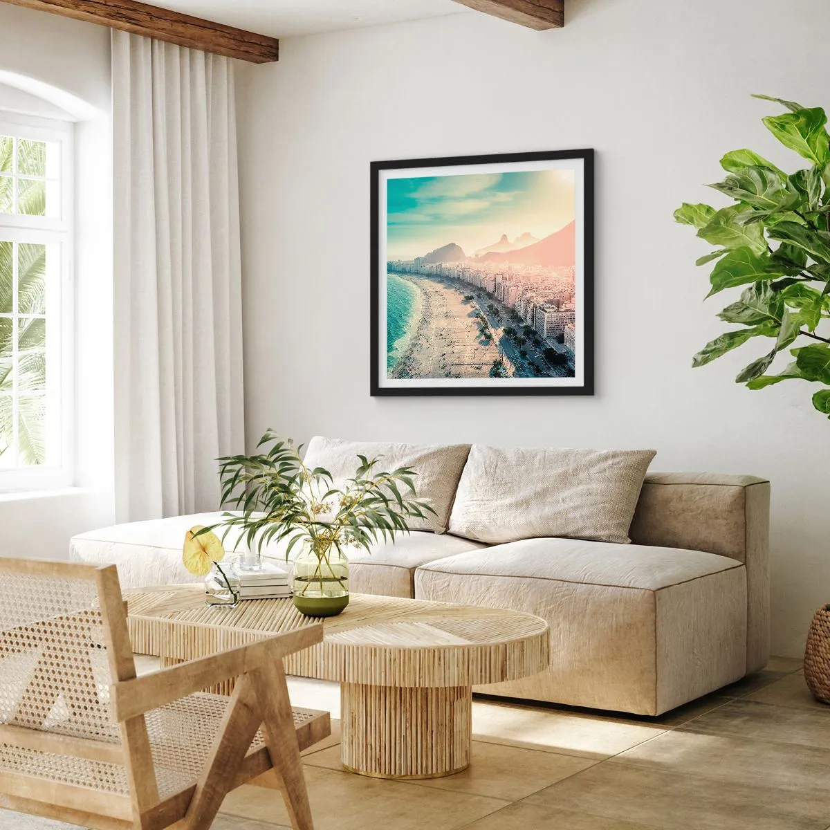 Poster in cornice nera - Vacanze senza fine a Rio - 40x40 cm