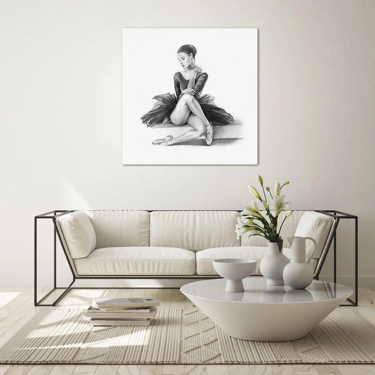 Quadro su vetro - Incantata dalla danza - 70x70 cm