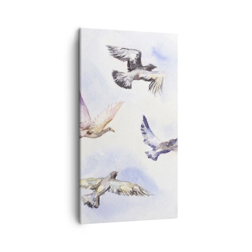 Quadro su tela - Stampe su Tela - Libertà in grigio e blu - 45x80 cm