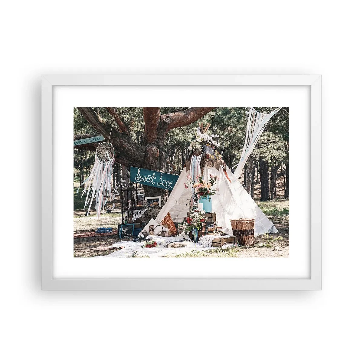 Poster in cornice bianca - Make love... - 40x30 cm