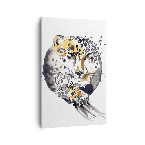 Quadro su tela - Stampe su Tela - Dipinto artistico ad acquerello con motivo ghepardo - 80x120cm - Bellezza predatrice - Decorazione murale moderna per soggiorno e camera da letto ARTTOR