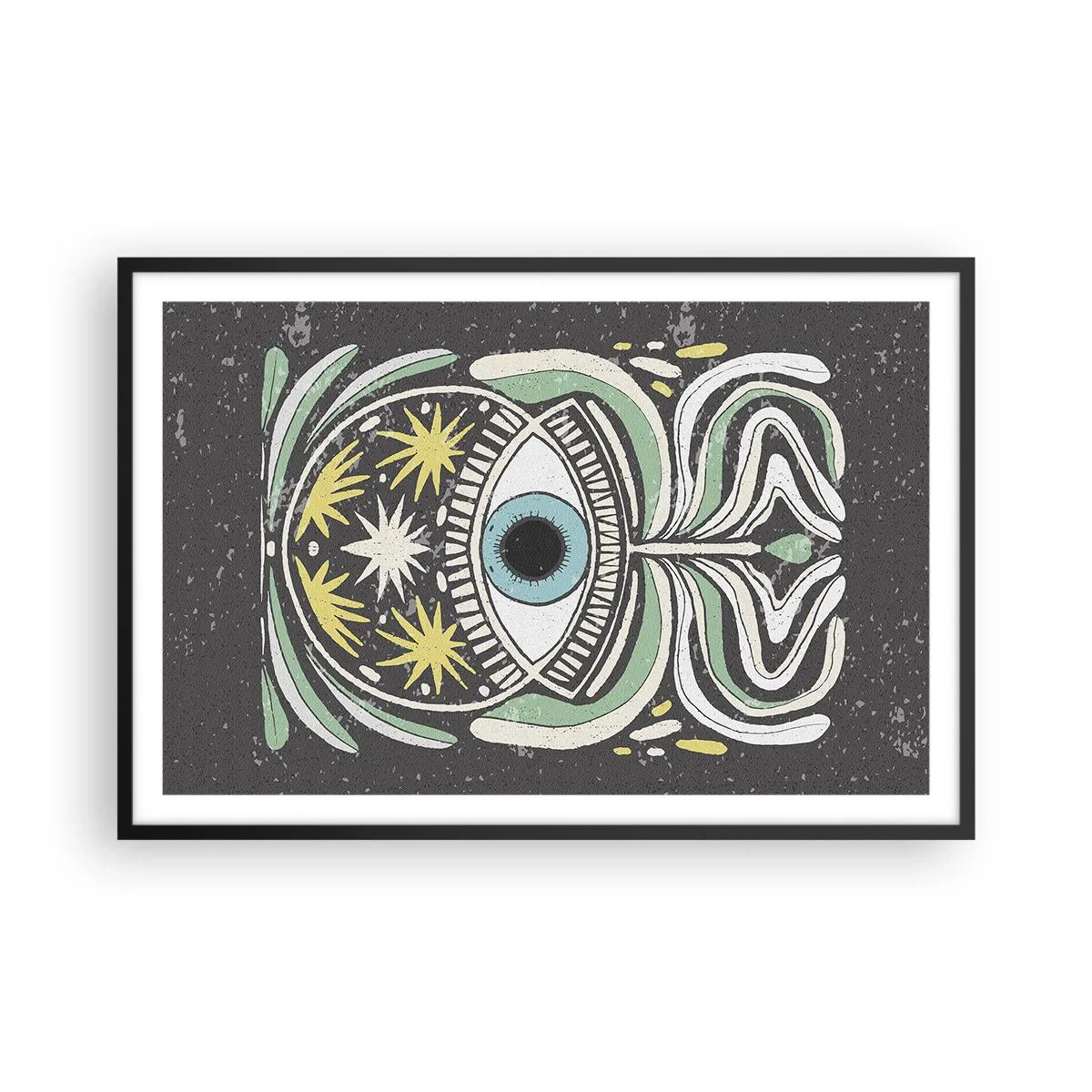 Poster in cornice nera - Rituali tribali - 91x61 cm