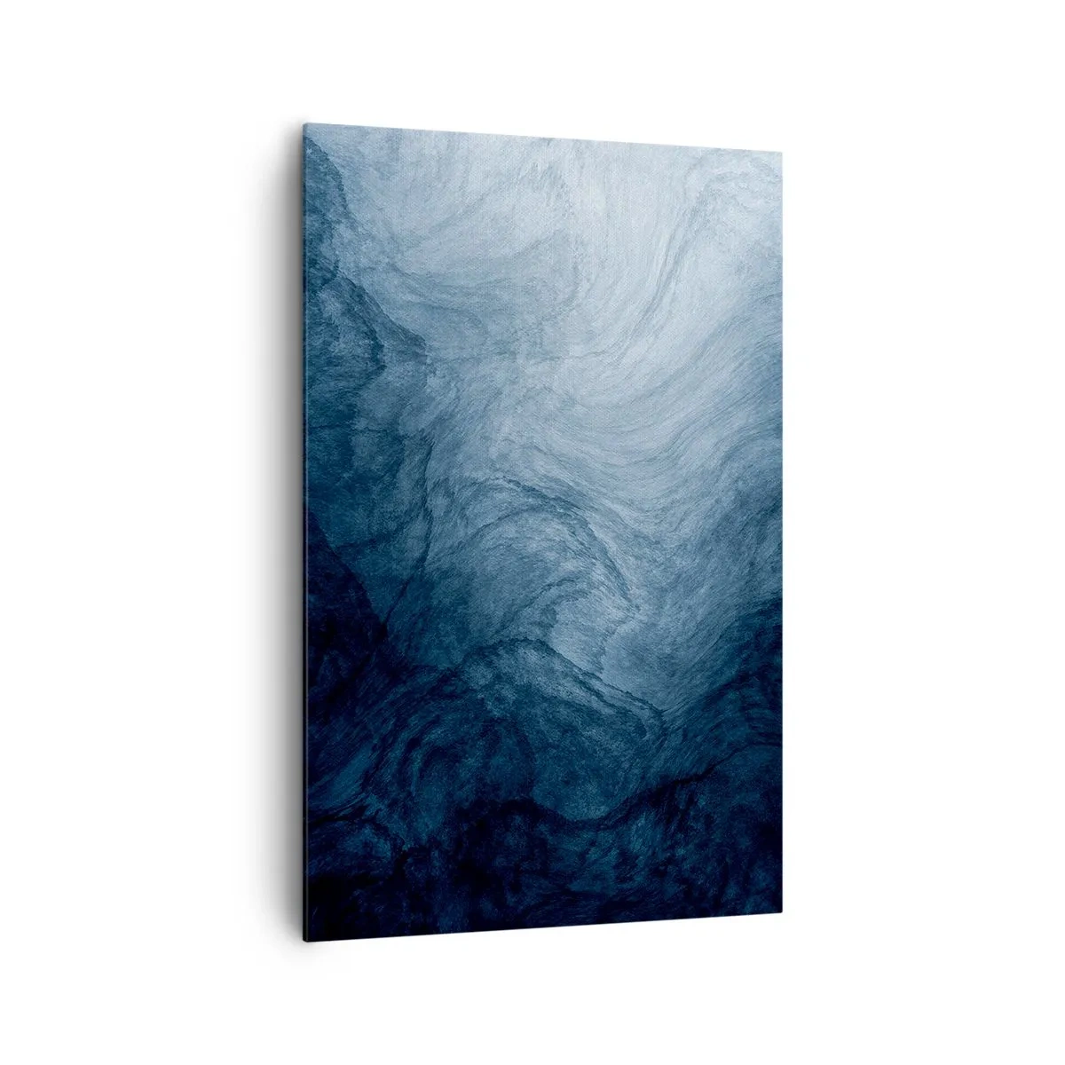 Quadro su tela - Stampe su Tela - Una composizione astratta nei toni del blu e del blu navy. - 80x120cm - Arrivando in profondità - Decorazione murale moderna per soggiorno e camera da letto ARTTOR