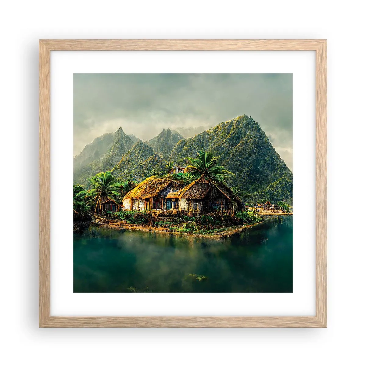 Poster in cornice rovere chiaro - Paradiso tropicale - 40x40 cm