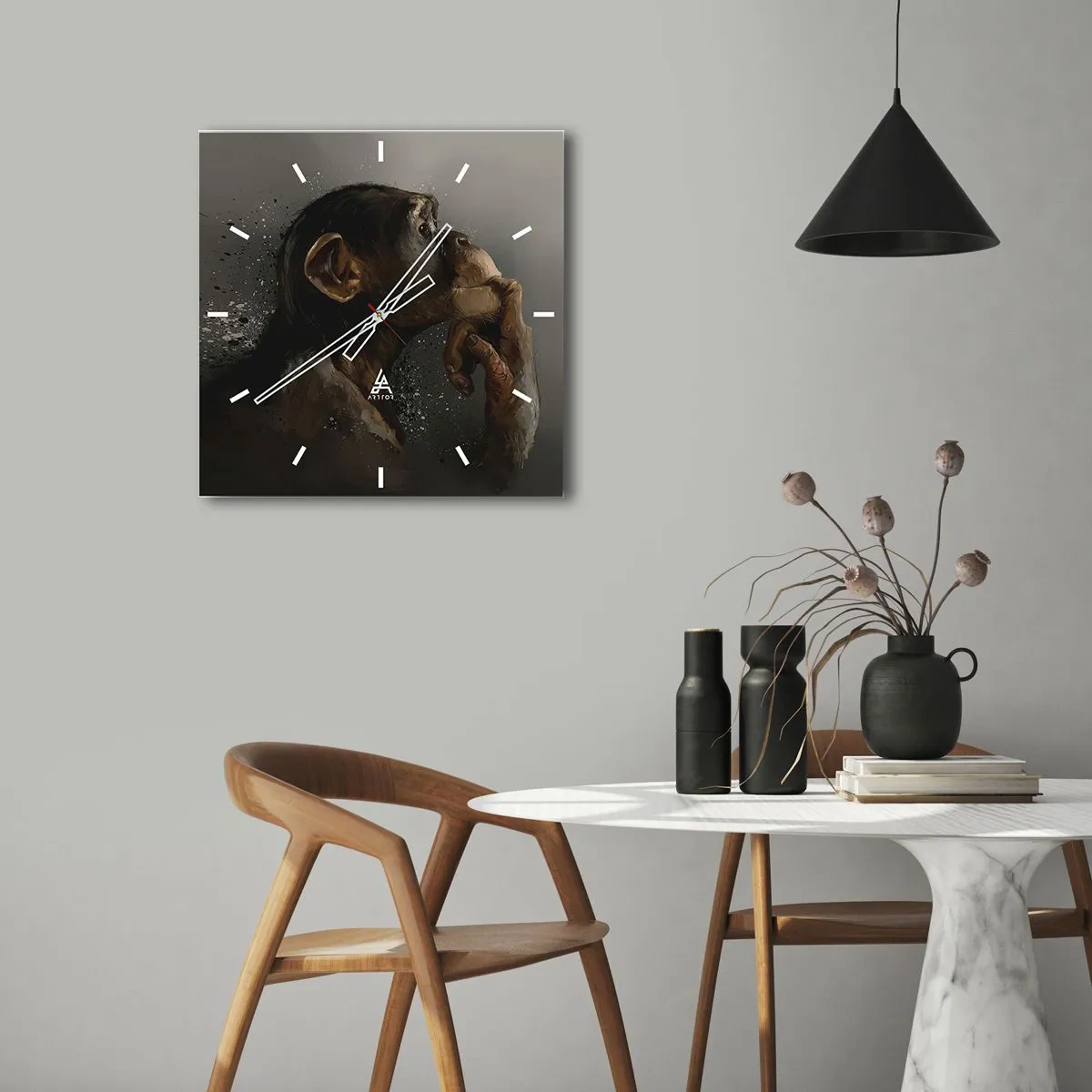 Orologio da parete - Orologio in Vetro - Sicuramente un pensatore - 40x40 cm