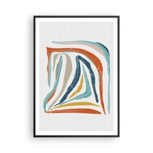 Poster in cornice nera - Astrazione piacevolmente sorridente - 70x100 cm