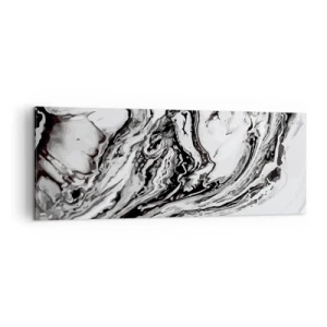 Quadro su tela - Stampe su Tela - Motivo astratto in marmo in bianco e nero - 140x50cm - All'inizio vi era il caos - Decorazione murale moderna per soggiorno e camera da letto ARTTOR