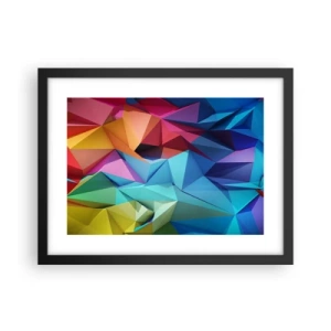 Poster in cornice nera - Origami arcobaleno - 40x30 cm