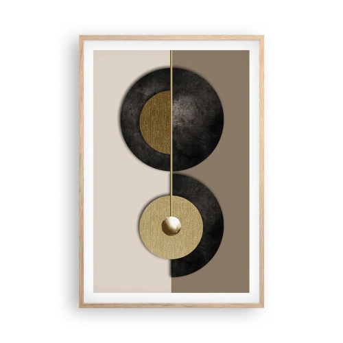 Poster in cornice rovere chiaro - Variazioni attorno al cerchio - 61x91 cm
